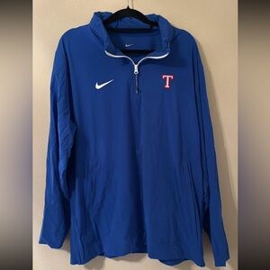 Nike Texas Rangers Quarter Zip Jacket Mens XL Blue MLB Pullover